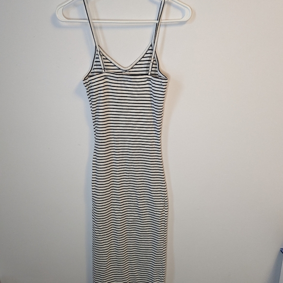 FASHION NOVA Set Her Straight Stripe Midi Dress - Ivory/Navy Size XS NWOT - Picture 4 of 4